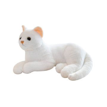 Kisangel 1Pc Plush Cat Stuffed Animal Cats That Look Real Plush Stuffed Toy Cat For Babies Boys& Girls (White)