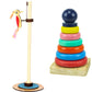 Technybirds Wooden Pecking Woodpecker And Wooden Rainbow Stacker Combo | Educational Toys For Kids | Montessori Learning | Imagi