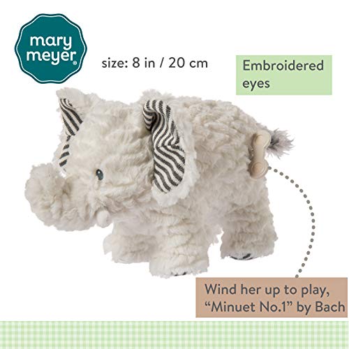 Mary Meyer Afrique Musical Soft Toy Elephant - Fabric, 1 Count, Wind-Up Music
