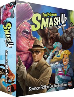 Aeg Smash Up: Science Fiction Double Feature Expansion, Board Game, Card Game, Time Travelers, Shapeshifters, Spies, Cyborg Apes, 2 To 4 Players, 30 To 45 Minute Play Time, For Ages 10 And Up