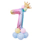 Duile 32''Large Size Rainbow Number 1 Balloon Set Children'S Birthday Party Aluminum Foil Balloon Set (7)