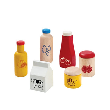 Plantoys Wooden Food And Beverage Kitchen Playset (3432) | Sustainably Made From Rubberwood And Non-Toxic Paints And Dyes