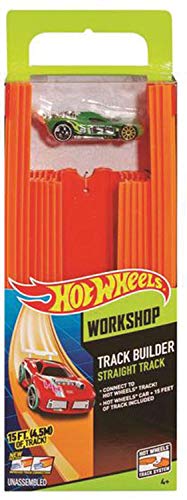 Hot Wheels Track Builder Straight Track With Car 15 Feet [Styles May Vary]