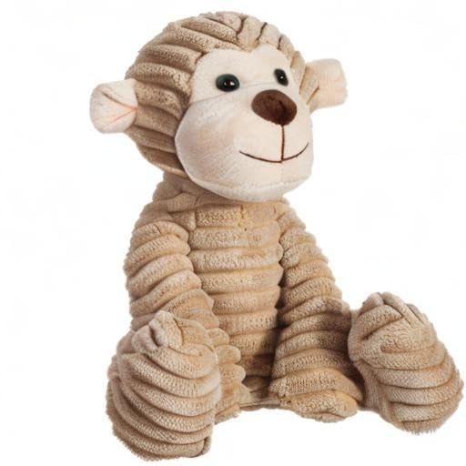 Apricot Lamb Plush Corduroy Monkey Stuffed Animal, Soft Cuddly 12" Medium, Apricot Color, Perfect for Kids