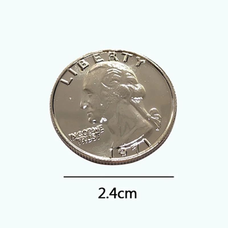 Sumag 1 Pc Double Sided Quarter Dollar (Heads) Magic Tricks Double Face Coin Magic Accessories Close Up Street Illusions Gimmicks For Magicians