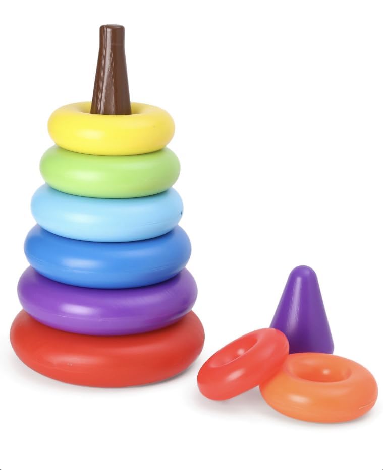 Vidhyapati Jumbo Size Pyramid Ring Toy for Kids | Toddlers Toy | Stack Up Educational Toy | Construction Toys | Rings Tower | Ag