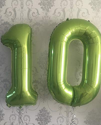 Tellpet Birthday Number Balloons, Number 1 Balloon, Green Foil Mylar Balloons, 40 Inch