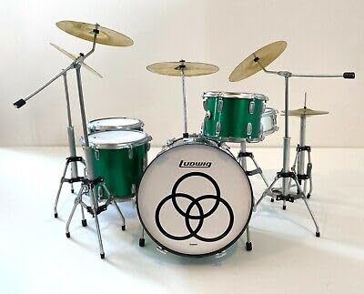 John Bonham Zep Tribute Green Sparkle Ludwig Mini Drum Kit Model