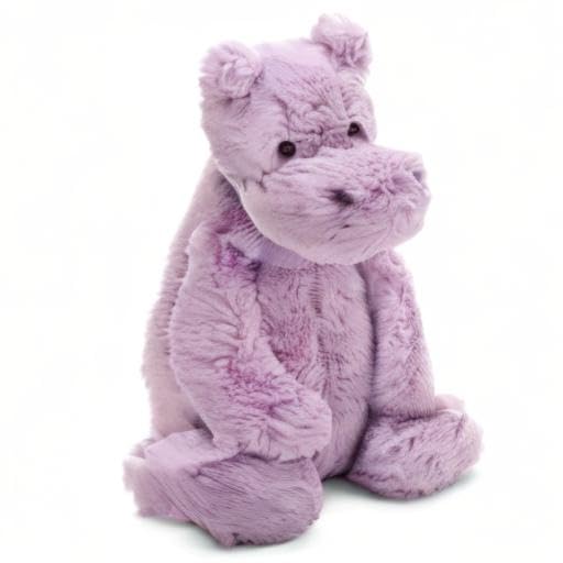 Jellycat Bashful Lilac Hippo Plush Toy - Medium 12" - Soft Purple Stuffed Animal for Kids - Model BAS3LH