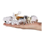 Oukeyi 14Pcs Realistic Polar Animals Figurines Toy Mini Arctic Animals Toys Set 1-2 Inch Plastic Arctic Tundra Deer Toy Animal Small White Bear Arctic Fox Kids Diorama Birthday Gift