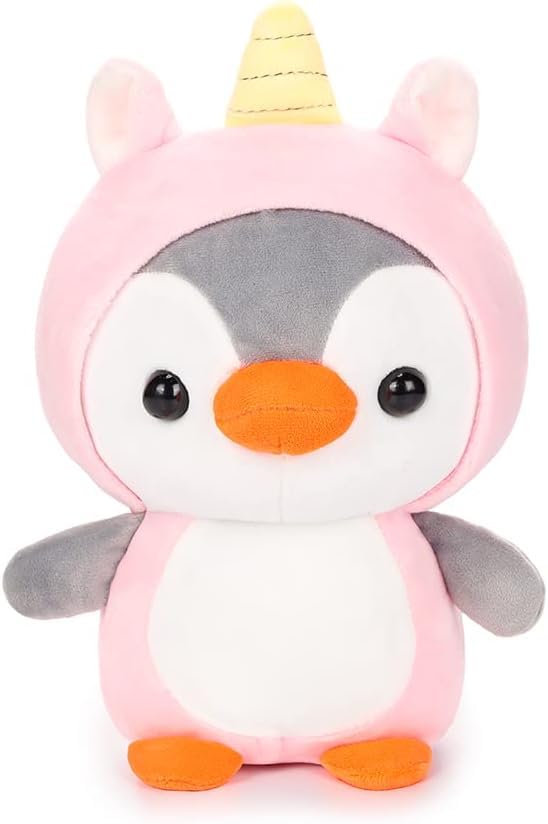 Cute Duck/Penguin Stuffed Animal in Costume Adorable Plushies Wearing Outfit Plush Toys Great for Kids and Lovers Stuffed Penguin Animals 10 Inch (Unicorn)