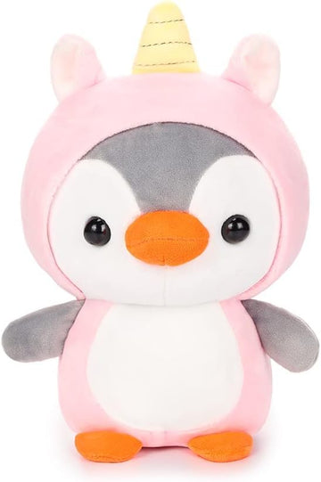 Cute Duck/Penguin Stuffed Animal in Costume Adorable Plushies Wearing Outfit Plush Toys Great for Kids and Lovers Stuffed Penguin Animals 10 Inch (Unicorn)