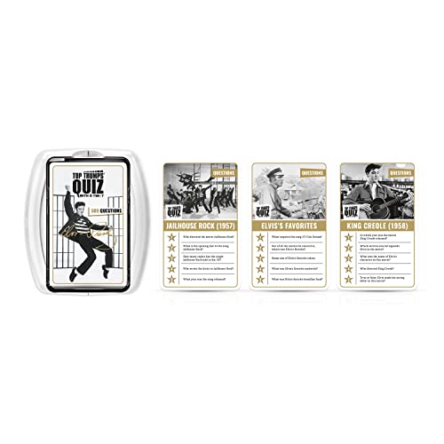 Top Trumps Elvis Presley Quiz Game - Fun Family Trivia for Ages 6+ - Plastic - Model WM00443-EN2-6