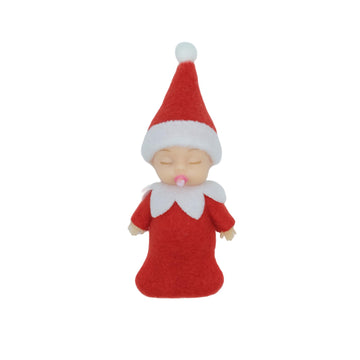 Lovelfstory Elf Accessories Sleeping Baby, Tiny Christmas Elf Girl And Boy Baby Doll For Xmas Gift (Red)