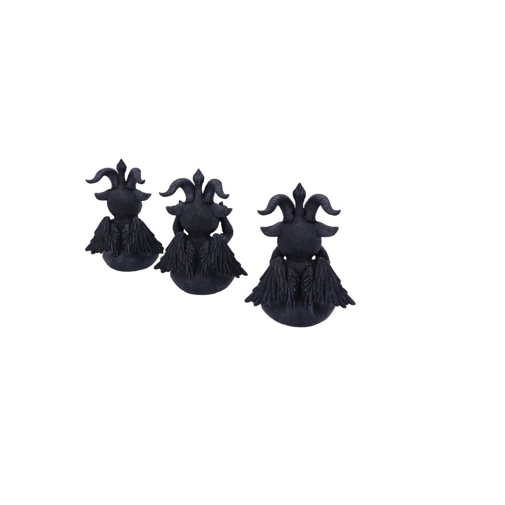 Nemesis Now Cult Cuties Three Wise Baphoboo 13.4Cm, Resin, Black, Three Wise Baphoboo Figures, Baby Baphomet Figurines, Baphomet Collectibles, Cast In The Finest Resin, Expertly Hand-Painted