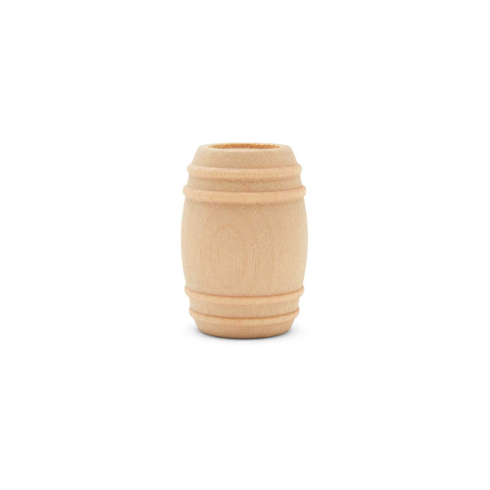Wooden Pickle Barrel 1-5/8 Inch, Pack of 25, Small Unfinished Cargo Drums, Perfect for Miniatures, Scale Models, Mini Train Maki