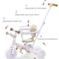 newyoo Lume TR008 Tricycle for Toddlers 1-3, 5-in-1 Push Bike, Carbon Steel, Lilac, Medium Size