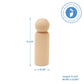 Large Wooden Peg Dolls 5-1/2 Inch, Pack Of 2 Unfinished Jumbo Dad Peg Doll Figures For Peg People Crafts, By Woodpeckers
