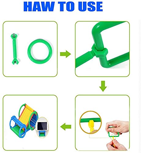 Juanyue 500 Pcs Building Toy Building Blocks Bars Different Shape Educational Construction Engineering Set 3D Puzzle, Interlocki