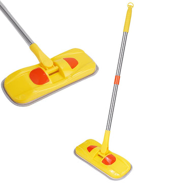 SCKTYZS Mini Mop Small Mop for Kids, Cartoon Flat Dust Mop for Children,Detachable (Yellow)