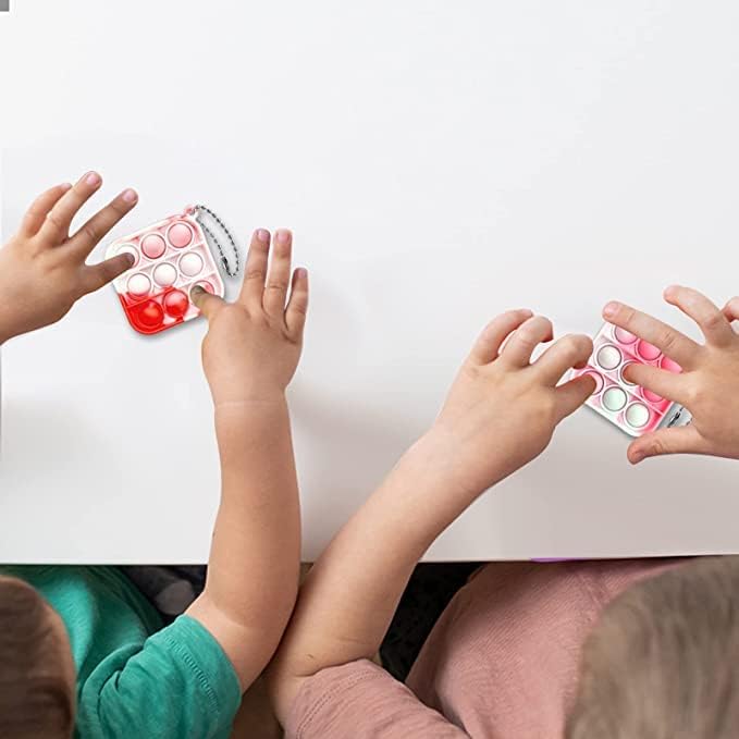 Christmas 60Pcs Mini Pop Push It Keychain Fidget Toy Pack Mini Pop Push It Bubble Fidget Sensory Toys Toys for Kids mature-themed Gifts