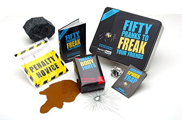 Marvin'S Magic - Fifty Pranks To Freak Your Friends - Magic Tricks For Kids In Gift Tin - Includes Novelty Parking Ticket, Realistic Coffee Spill And More - Prank Kit, Magic Tricks And Family Games