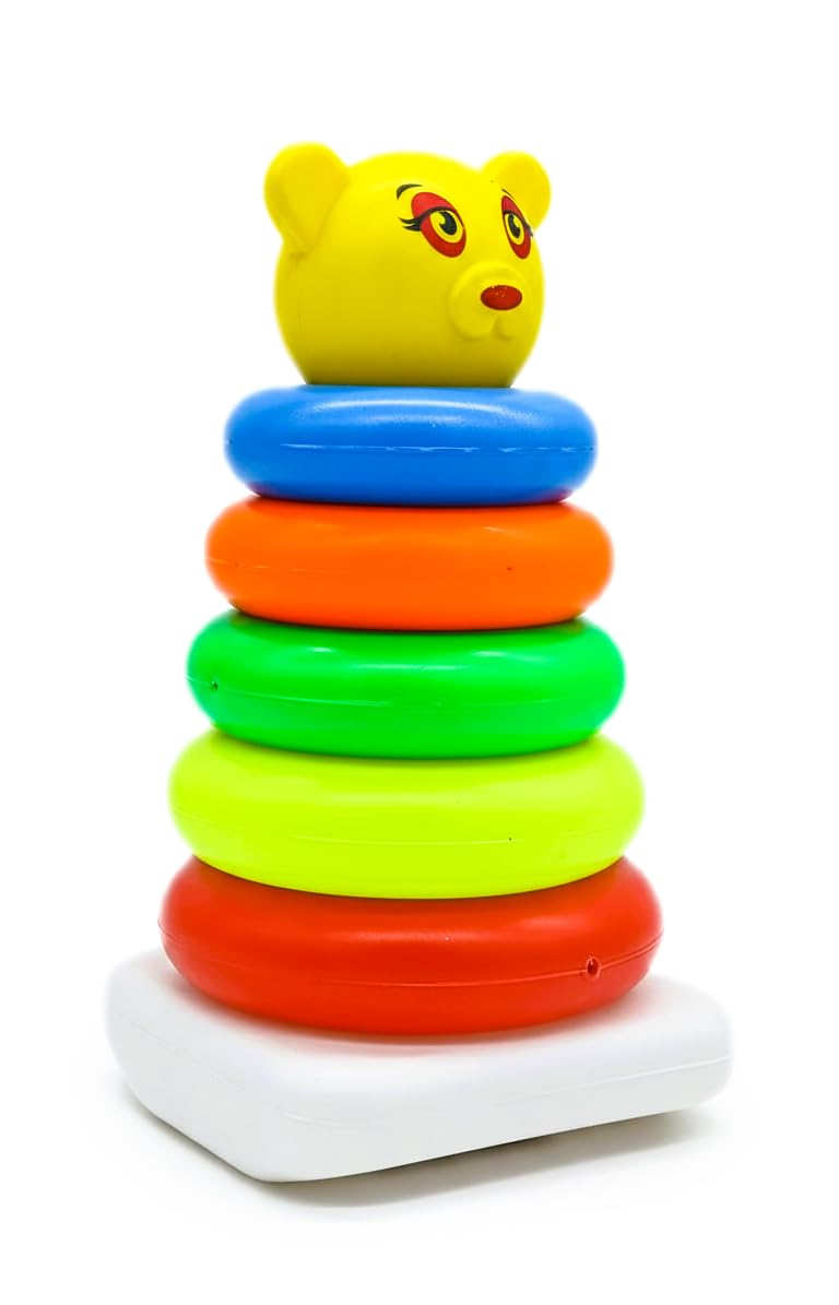 Bhudhar Junior Ring Educational Blocks | Stacking Toys For Kids | 5 Rings MultiColour | Colorful Toddler Activity | Baby Toys |