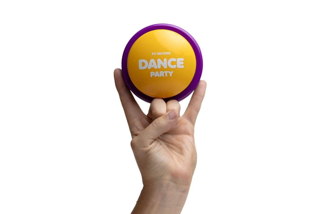 30 Second Dance Party Button With 5 Songs-Volume Ii, Fun Gag Gift For Kids & Adults, Co-Workers, Teachers, Friends & Family, Office Toy, Classroom Supplies, Birthdays, Holidays & Parties(Pack Of 1)