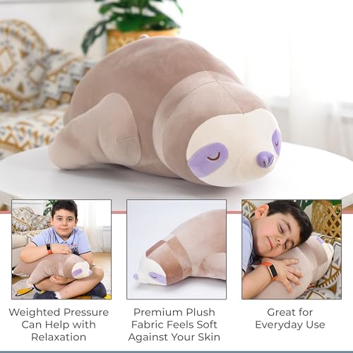 Zysmalat Weighted Stuffed Animal Sloth - Large Sloth Weighted Plush - 24 Inch - 4 Lbs - Stuffie Plushie - Sensory Soft Comfort C