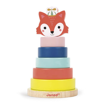 Janod Baby Forest Fox Wood Stacker - Ages 1+ - J08014
