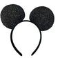 Winvin Set Of 24 Mouse Costume Deluxe Fabric Ears Headband Red Bow Boys Girls Birthday Party Hairs Accessories Baby Shower Headwear Halloween Favors Decorations (Sequin Black And Red)