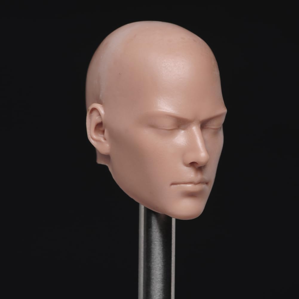 SOUFORCE 1/6 Scale Male Head Sculpt Bald Man Monk Closed Eye Style Head for 12inch Phicen,TBLeague Action Figure