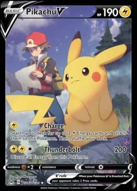Pokemon - Pikachu V - Tg16 - Trainer Gallery - Lost Origin - Full Art Holo Foil Card