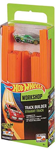 Hot Wheels Track Builder Straight Track With Car 15 Feet [Styles May Vary]