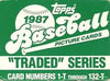 Topps 1987 Traded Complete Baseball Card Set, Unopened-Full Set Of 132 Cards