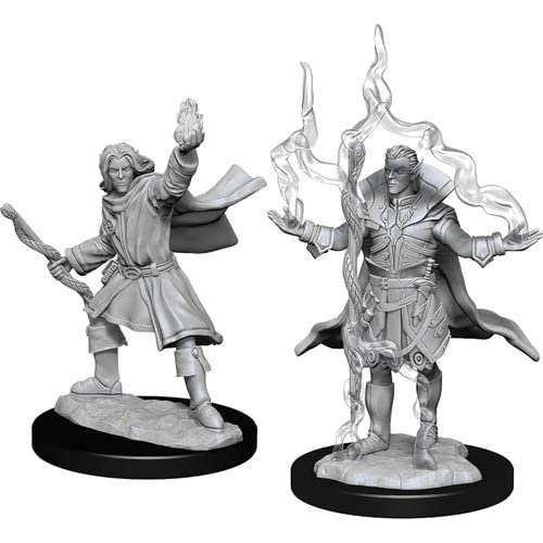 Elf Sorcerer Male Miniature Figure Pathfinder Battles Deep Cuts Unpainted Miniatures Wizkids