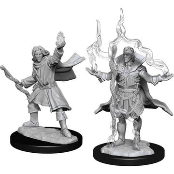 Elf Sorcerer Male Miniature Figure Pathfinder Battles Deep Cuts Unpainted Miniatures Wizkids