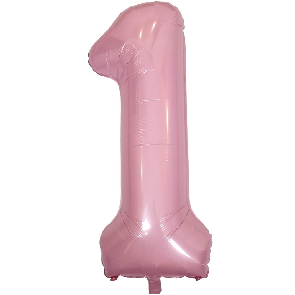 Diwuli Number Balloons 40 Inch Pastel Pink - Large Number 4 Balloon, Big Pink Balloons, Helium 4Th Birthday Party Decorations Su