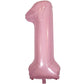 Diwuli Number Balloons 40 Inch Pastel Pink - Large Number 1 Balloon, Big Pink Balloons, Helium 1St Birthday Party Decorations Su