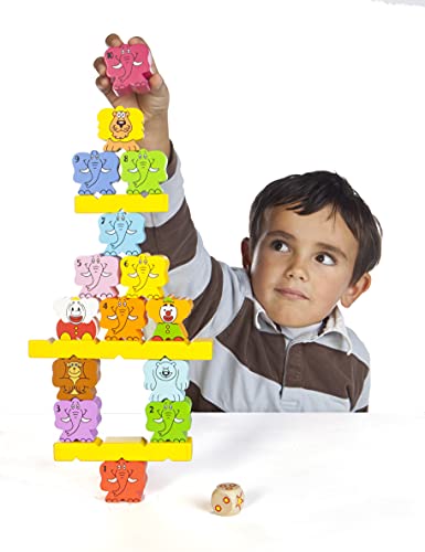 Blue Orange Wooden Stacking Game - Zimbbos STEM Skill Builder for Kids, Multi-Color, Model 180