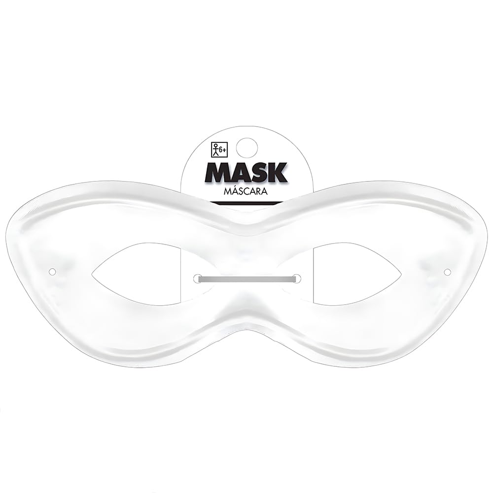 White Super Hero Fabric Eye Mask - 2.87'' x 8.25'' - Durable, Comfortable & Perfect Fit - Ideal for Parties, Cosplay & More