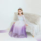 Sototoo Elsa Costume Long Sleeves Princess Dress Queen White Costume Cosplay Dress Up With Accessories Halloween (Violet,3-4Year