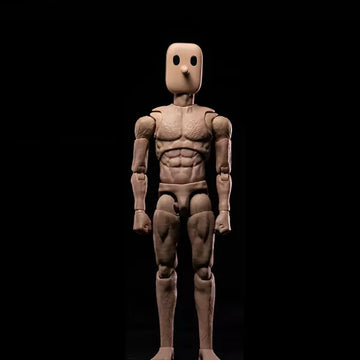 Souforce 1/12 Scale Wide Shoulder Male Action Figure 6In Flexible Notaman Square Head Male Figure Body Doll Miniature Figure Wit