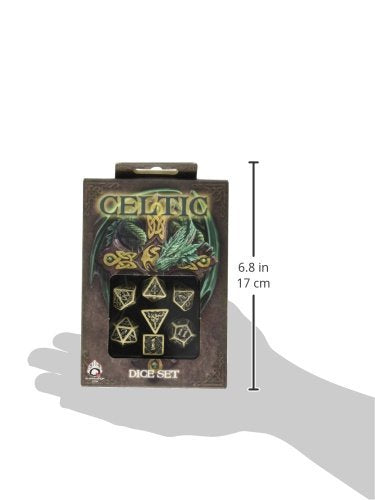 Q-Workshop Celtic 3D Dice Beige/Black (7) Board Game