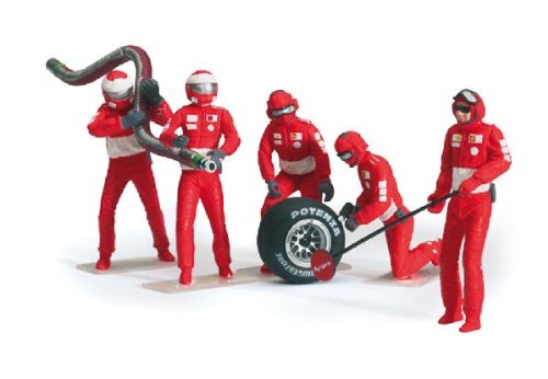 Carrera 21131 Mechanics Figure Set (5 Red/Silver) 1:32 Slot Car Accessory