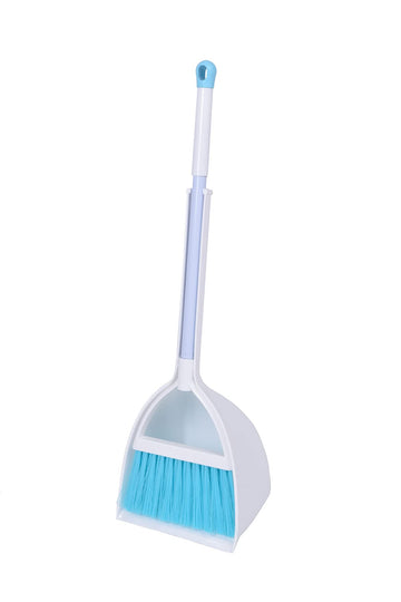 Xifando Mini Broom With Dustpan For Kids,Little Housekeeping Helper Set (White+Sky Blue)