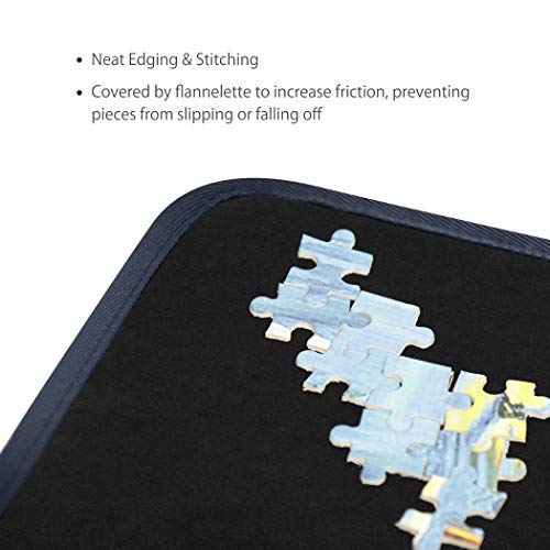 Becko Jigsaw Puzzle Board - Portable Mat for Up to 1000 Pieces, Non-Slip, Black, Model WGPTB