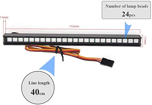 OGRC RC LED Light bar Roof LED Lamp Kit 20 Light Modes Control 155mm for Traxxas 1/10 TRX-4 TRX-6 D90 HSP Redcat RC 4WD Tamiya A