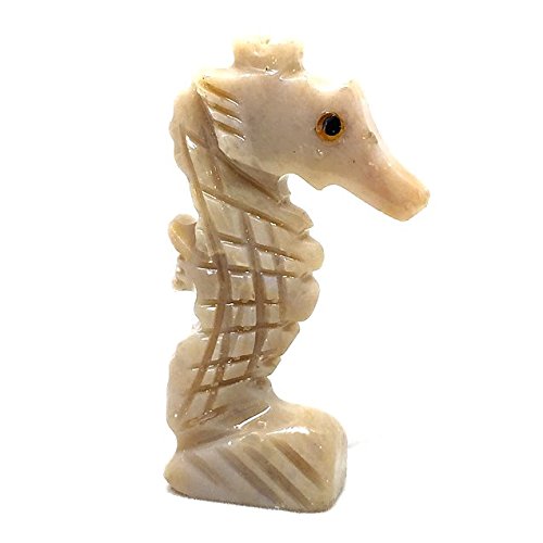 Nelson Creations, Llc 1.5 Inch Seahorse Natural Soapstone Hand-Carved Animal Charm Totem Stone Carving Figurine