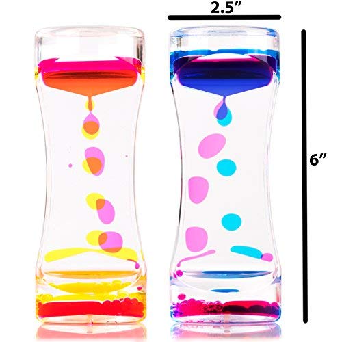 Dash Sensations Water Motion Liquid Bubble Timer – Calming Sensory Fidget And Relaxation Desk Toy-Therapeutic Focus Game For Kids With Adhd, Autism, 1, Blue & Pink